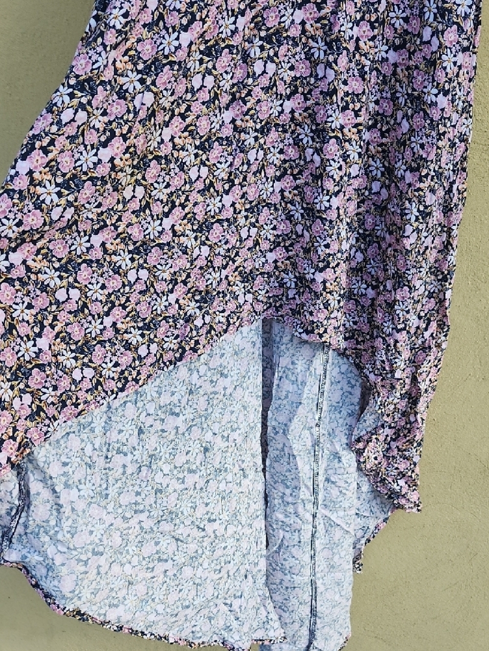 As U Wish Boho Lavender & Navy Floral Asymmetrical Hi-Lo Dress - Picture 6 of 14